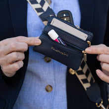Load image into Gallery viewer, Clip &amp; Go Strap w/Zippered Pouch Chevron: Green/Cream Chevron