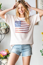 Load image into Gallery viewer, Oat American Flag Graphic Dolman Top
