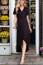 Load image into Gallery viewer, Black HI LOW WRAP MAXI DRESS