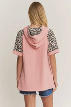 Load image into Gallery viewer, Salmon Leopard Hoodie Top
