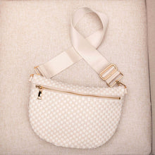 Load image into Gallery viewer, Almond Woven Checkered Crossbody Sling Bag