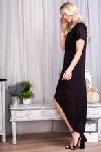 Load image into Gallery viewer, Black HI LOW WRAP MAXI DRESS