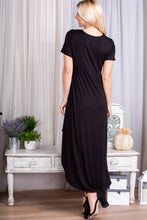 Load image into Gallery viewer, Black HI LOW WRAP MAXI DRESS