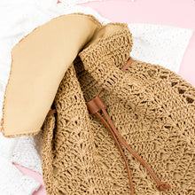 Load image into Gallery viewer, Khaki Woven Straw Backpack