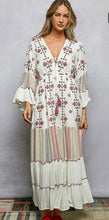 Load image into Gallery viewer, V-Neck Cotton Embroidered Tiered Dress