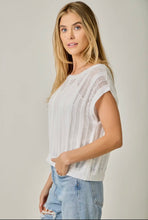 Load image into Gallery viewer, White ladder knit top