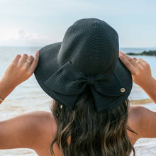 Load image into Gallery viewer, Bow Back Sun Hat: Black