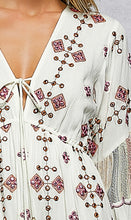 Load image into Gallery viewer, V-Neck Cotton Embroidered Tiered Dress