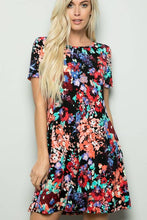 Load image into Gallery viewer, MULTI COLOR FLORAL PRINT DRESS with pockets