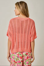Load image into Gallery viewer, Coral Crochet Dolman Top