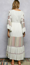 Load image into Gallery viewer, V-Neck Cotton Embroidered Tiered Dress