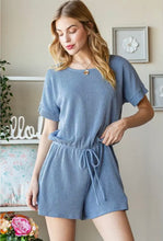 Load image into Gallery viewer, Denim Blue Short Sleeve Romper