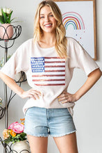 Load image into Gallery viewer, Oat American Flag Graphic Dolman Top