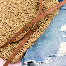 Load image into Gallery viewer, Khaki Woven Straw Backpack