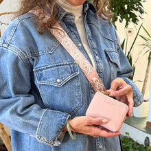 Load image into Gallery viewer, Clip &amp; Go Strap w/RFID Pouch Diamond Pattern: Lt. Pink