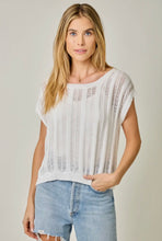 Load image into Gallery viewer, White ladder knit top