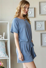 Load image into Gallery viewer, Denim Blue Short Sleeve Romper