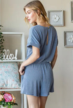 Load image into Gallery viewer, Denim Blue Short Sleeve Romper