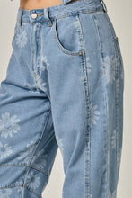 Load image into Gallery viewer, Floral Print Barrel Denim
