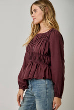 Load image into Gallery viewer, Burgundy Peplum Blouse