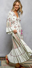 Load image into Gallery viewer, V-Neck Cotton Embroidered Tiered Dress