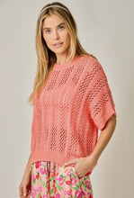 Load image into Gallery viewer, Coral Crochet Dolman Top