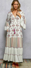 Load image into Gallery viewer, V-Neck Cotton Embroidered Tiered Dress