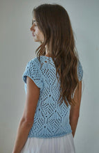 Load image into Gallery viewer, Powder Blue Crochet Top