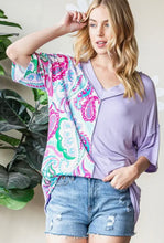 Load image into Gallery viewer, Lilac Paisley Top