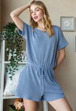 Load image into Gallery viewer, Denim Blue Short Sleeve Romper