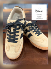 Load image into Gallery viewer, Camel/ Leopard Suede Sneakers