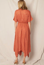 Load image into Gallery viewer, Golden Glow Handkerchief Maxi Dress