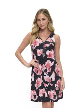 Load image into Gallery viewer, Pink Floral Front Zip Dress