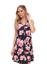 Load image into Gallery viewer, Pink Floral Front Zip Dress