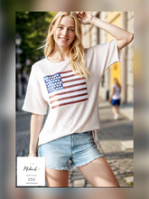 Load image into Gallery viewer, Oat American Flag Graphic Dolman Top