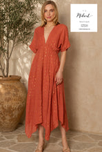 Load image into Gallery viewer, Golden Glow Handkerchief Maxi Dress
