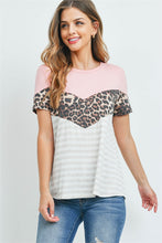 Load image into Gallery viewer, Leopard Chevron Stripe Top