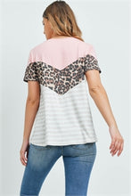 Load image into Gallery viewer, Leopard Chevron Stripe Top