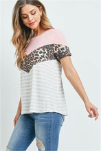Load image into Gallery viewer, Leopard Chevron Stripe Top