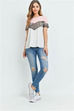 Load image into Gallery viewer, Leopard Chevron Stripe Top