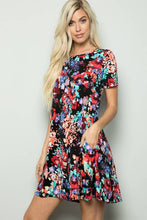 Load image into Gallery viewer, MULTI COLOR FLORAL PRINT DRESS with pockets