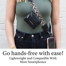 Load image into Gallery viewer, Clip &amp; Go Strap w/Zippered Pouch XOXO: Black