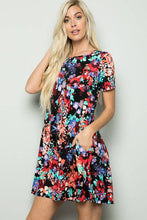 Load image into Gallery viewer, MULTI COLOR FLORAL PRINT DRESS with pockets
