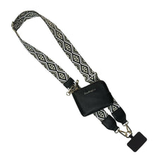 Load image into Gallery viewer, Clip &amp; Go Strap w/RFID Pouch Diamond Pattern: Black
